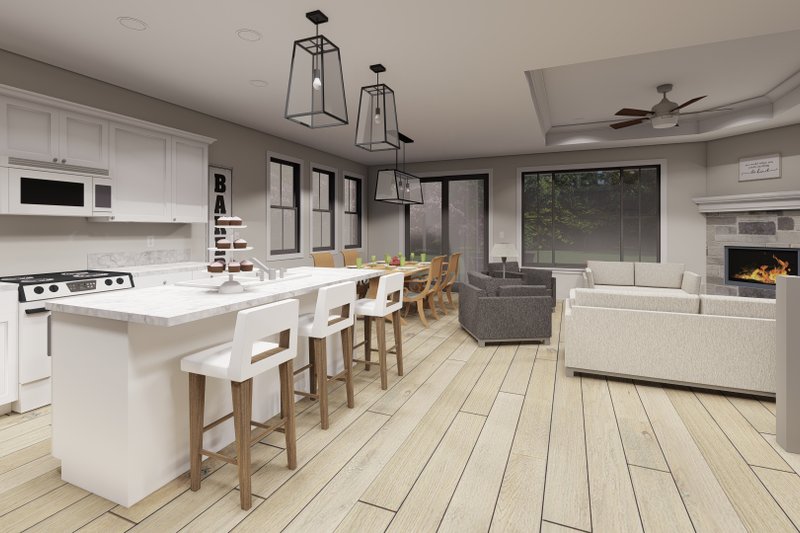 Architectural House Design - Interior - Kitchen for Farmhouse House Plan #1069-36 - 2 bed, 2 bath