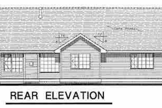 Exterior - Rear Elevation for Ranch House Plan #18-1022 - 2 bed, 2 bath