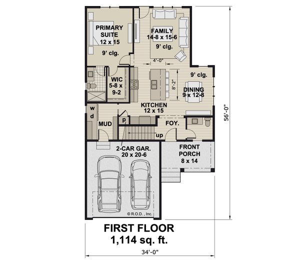 House Blueprint - Craftsman Floor Plan - Main Floor Plan #51-1466