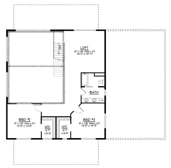 Architectural House Design - Barndominium Floor Plan - Upper Floor Plan #1064-372
