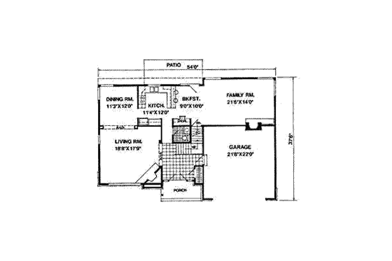 Floor Plan - Main Floor for Traditional House Plan #116-214 - 3 bed, 2.5 bath