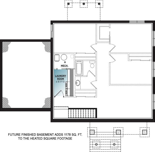 Craftsman Floor Plan - Lower Floor Plan #23-2728