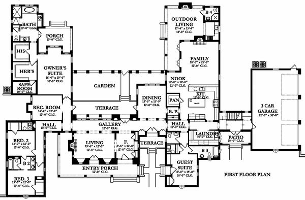 Architectural House Design - European Floor Plan - Main Floor Plan #1058-24