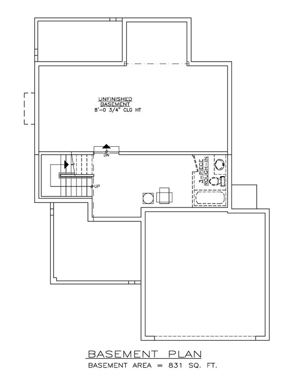 House Plan Design - Floor Plan - Lower Floor for Country House Plan #1100-180 - 3 bed, 2.5 bath
