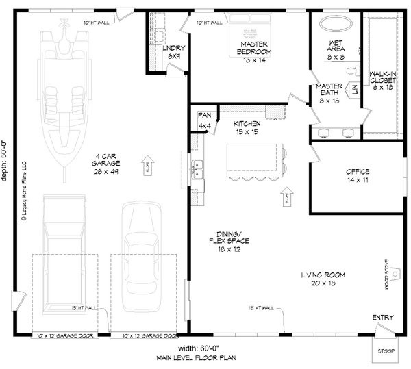 Contemporary Floor Plan - Main Floor Plan #932-667