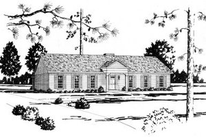 Cottage Exterior - Front Elevation Plan #36-293