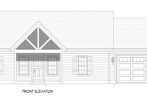 Exterior - Front Elevation 3 for Country House Plan #932-1447 - 2 bed, 2 bath