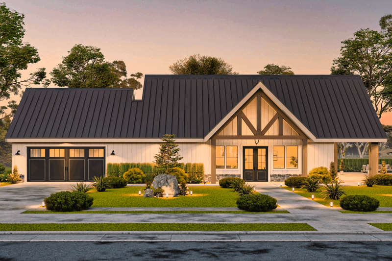 House Blueprint - Farmhouse Exterior - Front Elevation Plan #119-458