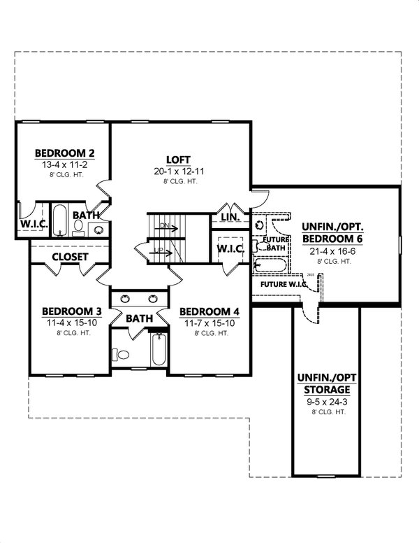 Dream House Plan - Craftsman Floor Plan - Upper Floor Plan #1080-31