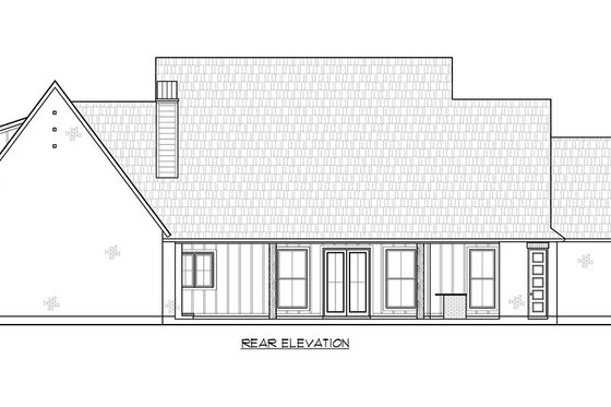 Exterior - Rear Elevation for Farmhouse House Plan #1074-62 - 4 bed, 3.5 bath