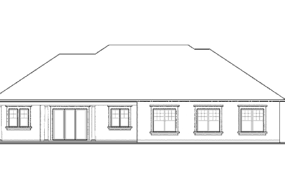 Exterior - Rear Elevation for Mediterranean House Plan #23-2223 - 3 bed, 3 bath