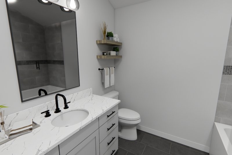 Architectural House Design - Interior - Bathroom 2 for Farmhouse House Plan #51-1270 - 4 bed, 3.5 bath