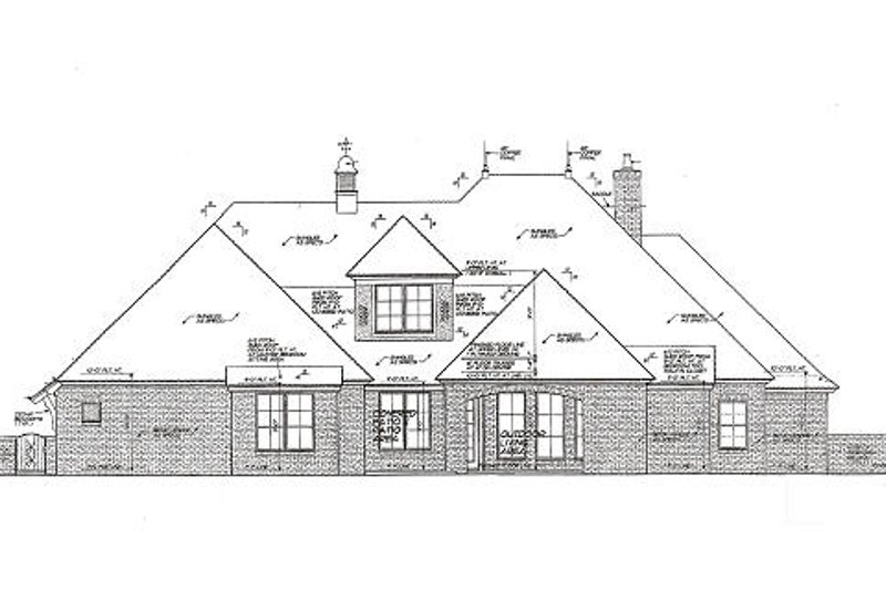 Dream House Plan - Exterior - Rear Elevation for European House Plan #310-980 - 3 bed, 2.5 bath