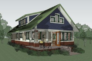 Exterior - Other Elevation 3 for Craftsman House Plan #454-13 - 2 bed, 2 bath
