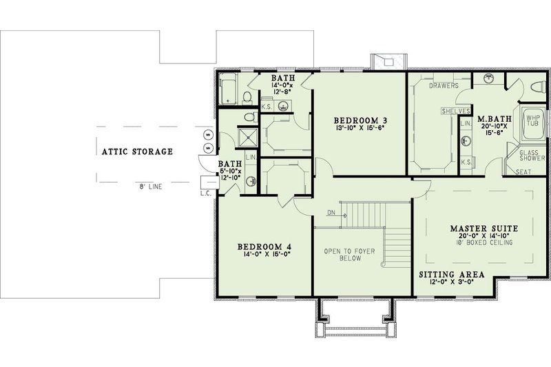 House Plan Design - Floor Plan - Upper Floor for Colonial House Plan #17-2090 - 4 bed, 5 bath