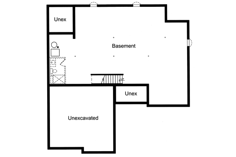 Home Plan - Floor Plan - Lower Floor for Farmhouse House Plan #46-489 - 3 bed, 2.5 bath