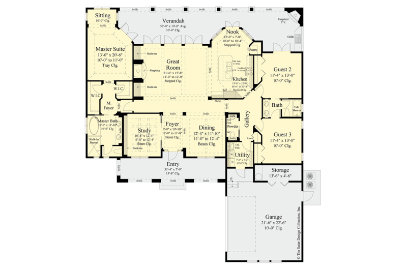 Dream House Plan - Floor Plan - Main Floor for Contemporary House Plan #930-500 - 3 bed, 2 bath