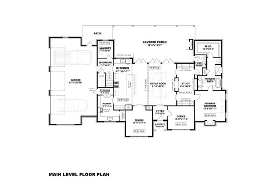 Floor Plan - Main Floor for European House Plan #1117-9 - 3 bed, 3.5 bath
