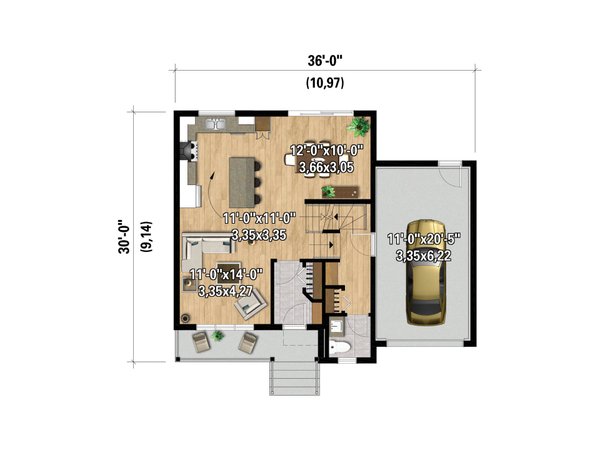 Architectural House Design - Traditional Floor Plan - Main Floor Plan #25-4937