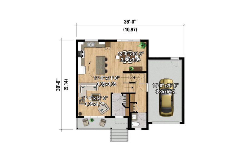 Dream House Plan - Floor Plan - Main Floor for Traditional House Plan #25-4937 - 3 bed, 1.5 bath