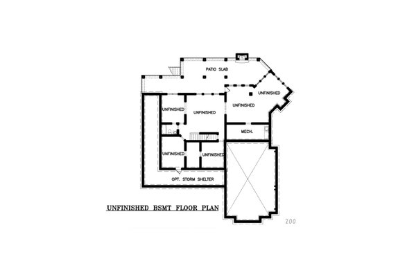 Farmhouse Floor Plan - Lower Floor Plan #54-485