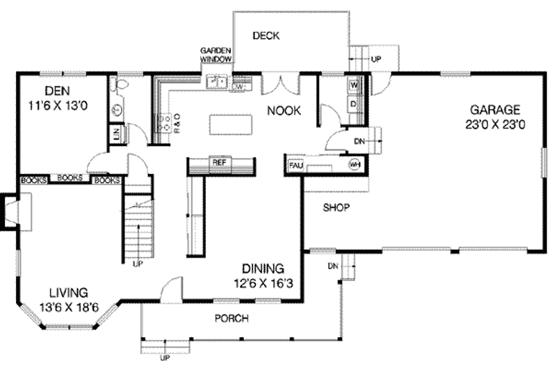 Home Plan - Floor Plan - Main Floor for Traditional House Plan #60-322 - 4 bed, 2.5 bath