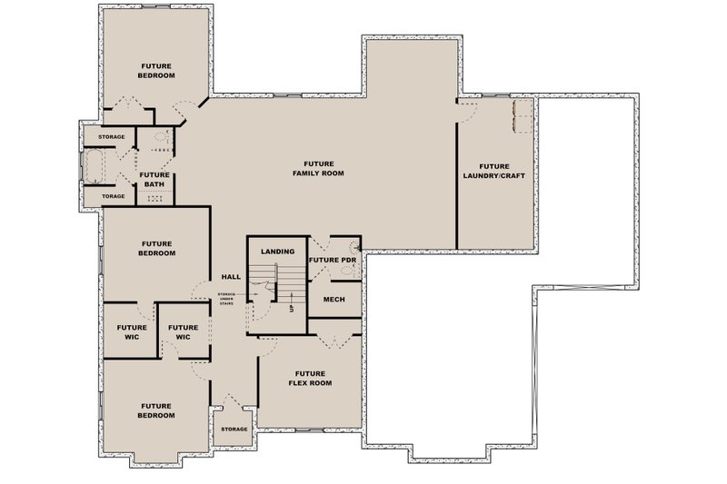 Home Plan - Floor Plan - Lower Floor for Craftsman House Plan #1111-42 - 3 bed, 2.5 bath