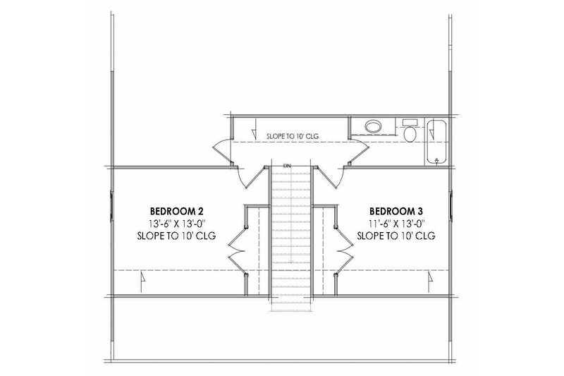 Architectural House Design - Floor Plan - Upper Floor for Farmhouse House Plan #1096-159 - 3 bed, 2.5 bath