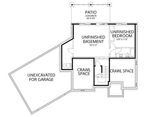 House Blueprint - Farmhouse Floor Plan - Lower Floor Plan #112-174