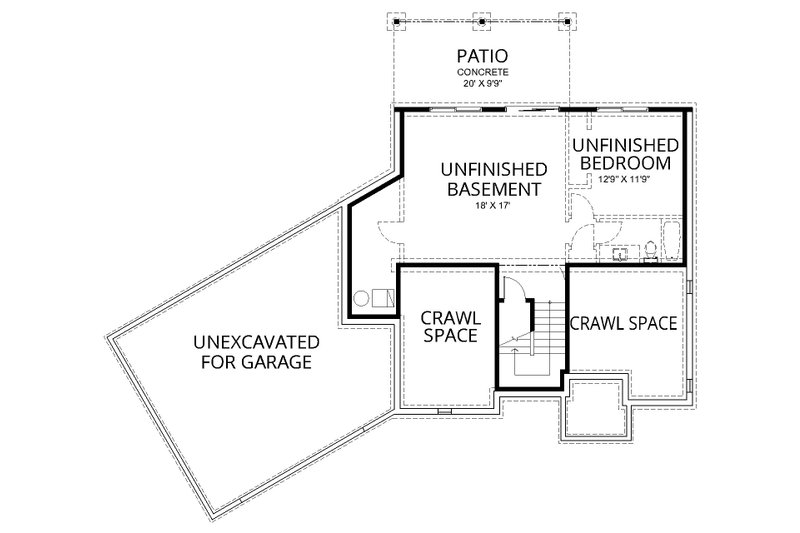 Dream House Plan - Floor Plan - Lower Floor for Farmhouse House Plan #112-174 - 4 bed, 2.5 bath