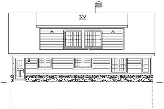 Exterior - Rear Elevation for Country House Plan #81-13799 - 3 bed, 3 bath
