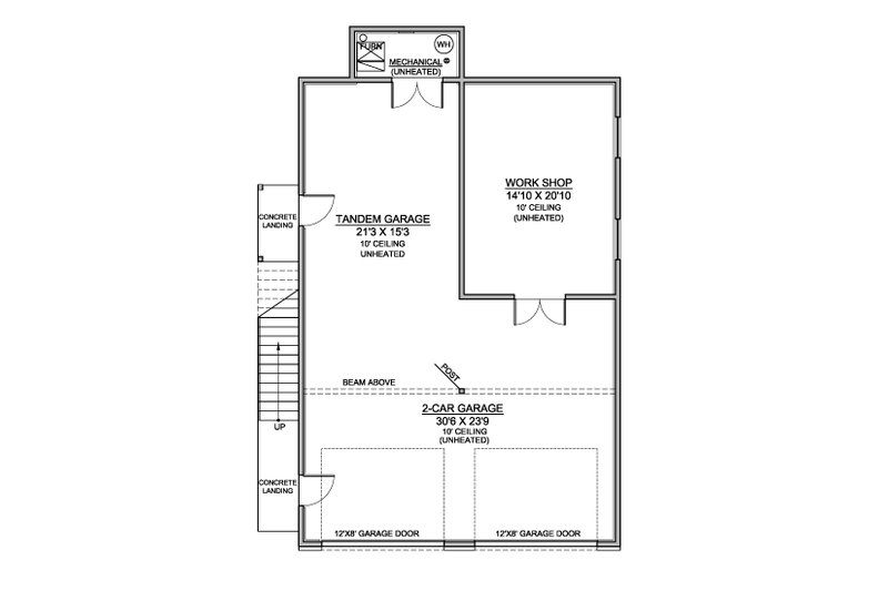 Architectural House Design - Floor Plan - Main Floor for Contemporary House Plan #1073-33, 1 bath