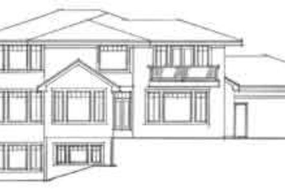 Exterior - Rear Elevation for Prairie House Plan #51-227 - 4 bed, 2.5 bath