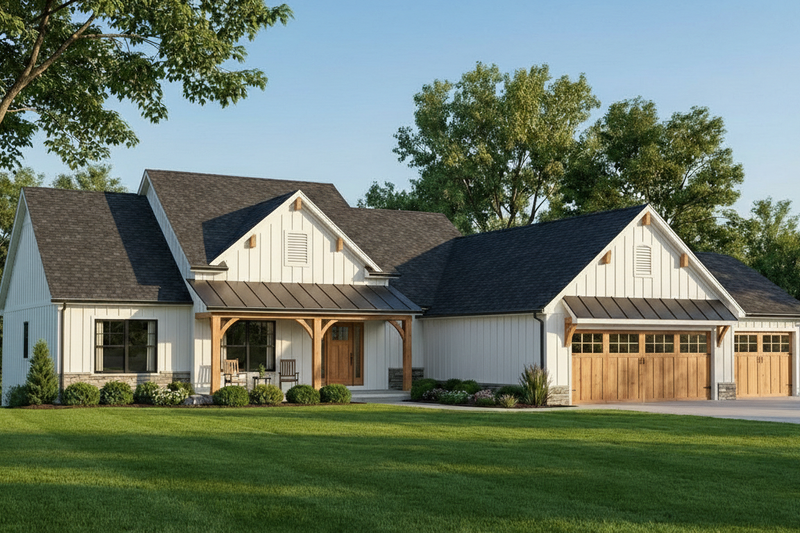 House Blueprint - Exterior - Front Elevation 2 for Country House Plan #1064-235 - 4 bed, 2.5 bath