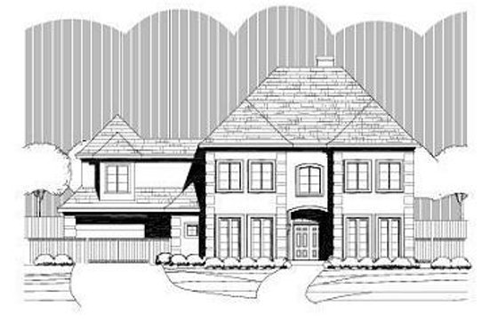 Exterior - Front Elevation for Colonial House Plan #411-746 - 4 bed, 4.5 bath