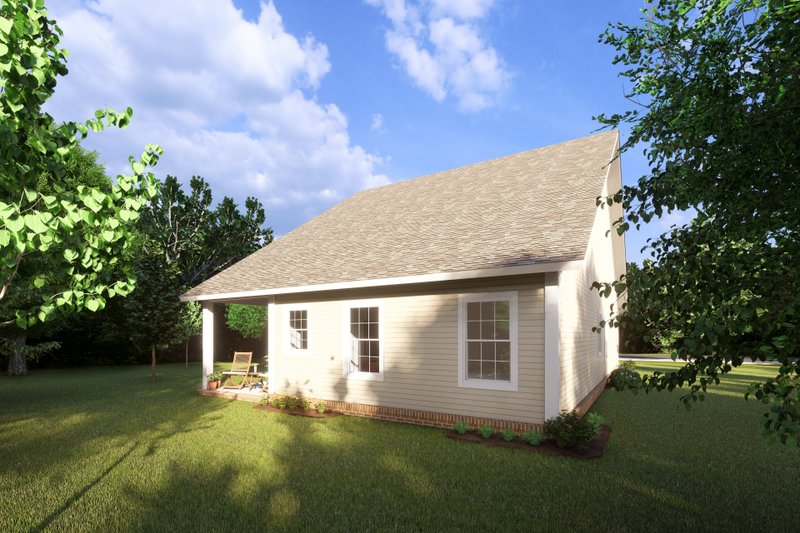 House Blueprint - Exterior - Rear Elevation for Cottage House Plan #513-2204 - 3 bed, 2 bath