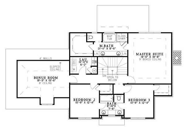 Home Plan - Southern Floor Plan - Upper Floor Plan #17-630