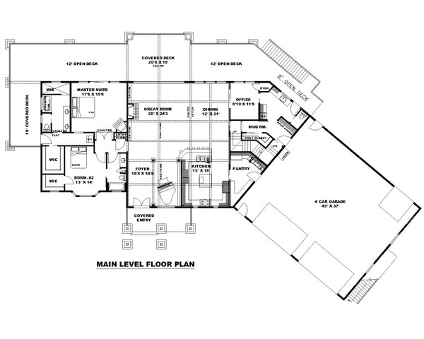 Craftsman Floor Plan - Main Floor Plan #117-933