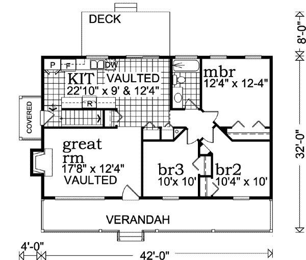 Architectural House Design - Country Floor Plan - Main Floor Plan #47-644