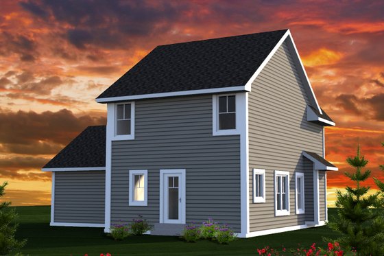 Exterior - Rear Elevation for Traditional House Plan #70-1187 - 3 bed, 2.5 bath