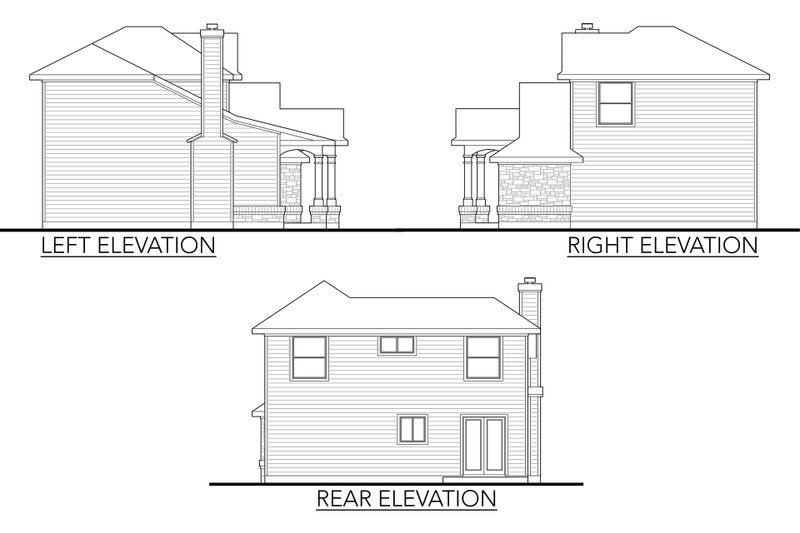 Architectural House Design - Exterior - Other Elevation for Traditional House Plan #80-105 - 4 bed, 2 bath