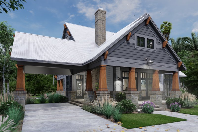 Dream House Plan - Exterior - Front Elevation 5 for Bungalow House Plan #120-279 - 3 bed, 2 bath