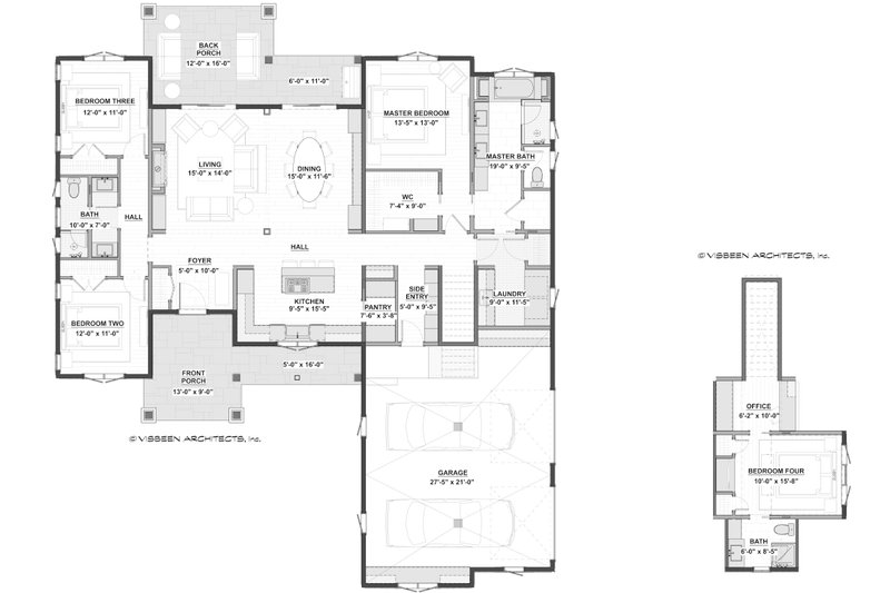 Home Plan - Floor Plan - Main Floor 2 for Farmhouse House Plan #928-356 - 4 bed, 3 bath