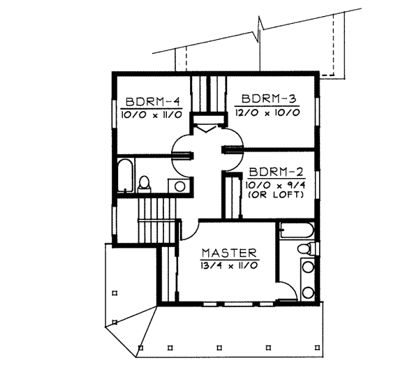 Cottage Floor Plan - Upper Floor Plan #95-234