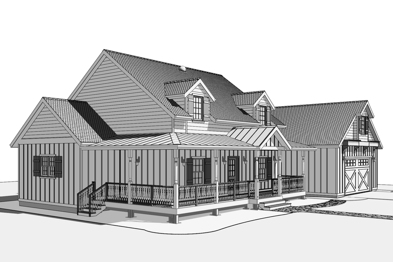 House Design - Exterior - Other Elevation 2 for Farmhouse House Plan #1099-13 - 4 bed, 2.5 bath