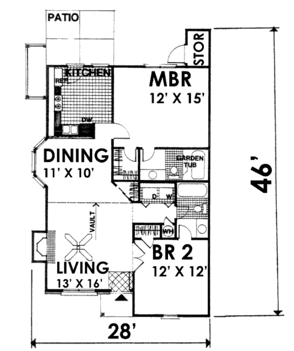 Architectural House Design - Cottage Floor Plan - Main Floor Plan #30-195