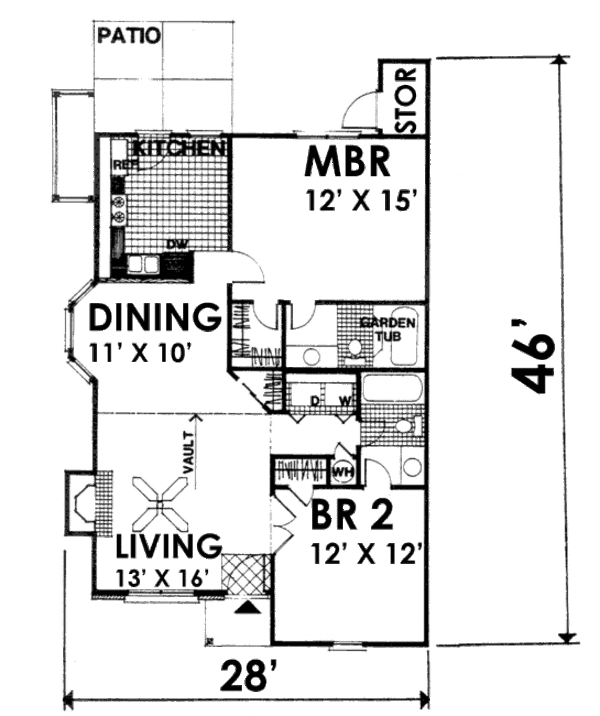 Dream House Plan - Cottage Floor Plan - Main Floor Plan #30-195