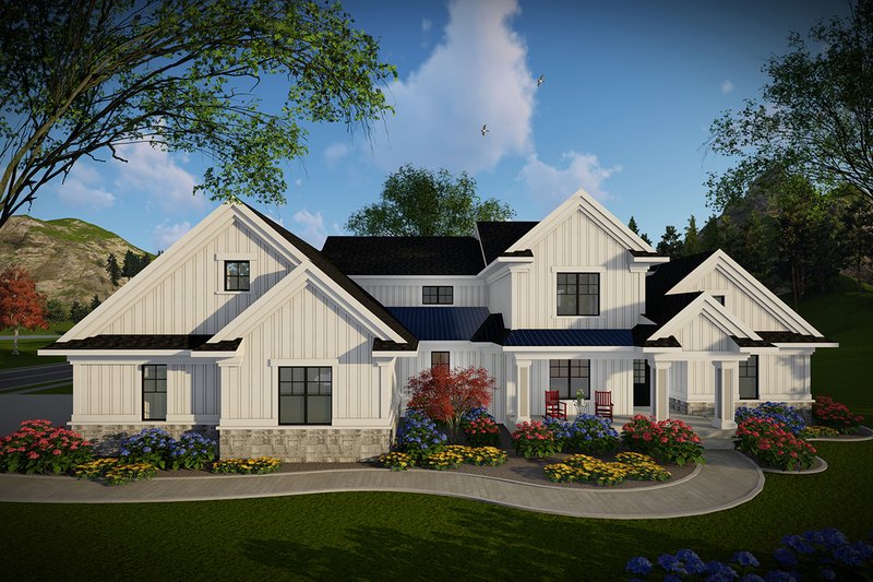 Dream House Plan - Farmhouse Exterior - Front Elevation Plan #70-1469