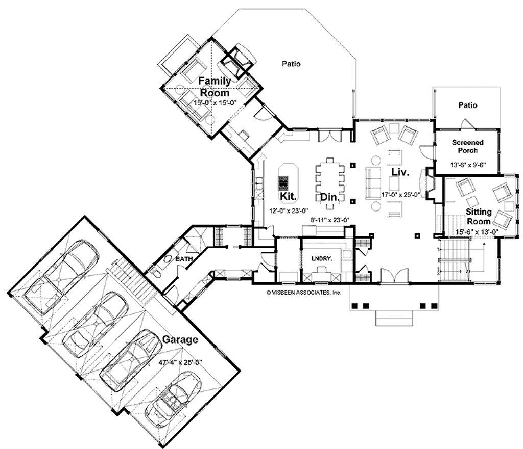 Floor Plan - Main Floor for Farmhouse House Plan #928-418 - 3 bed, 3 bath