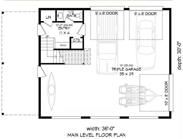 Contemporary Floor Plan - Main Floor Plan #932-299